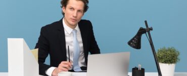 man sitting at the desk